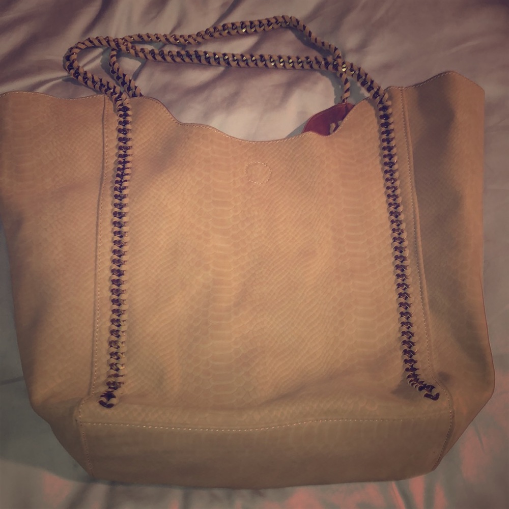 Never used vegan leather beige tote